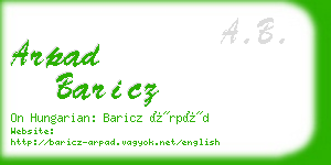 arpad baricz business card